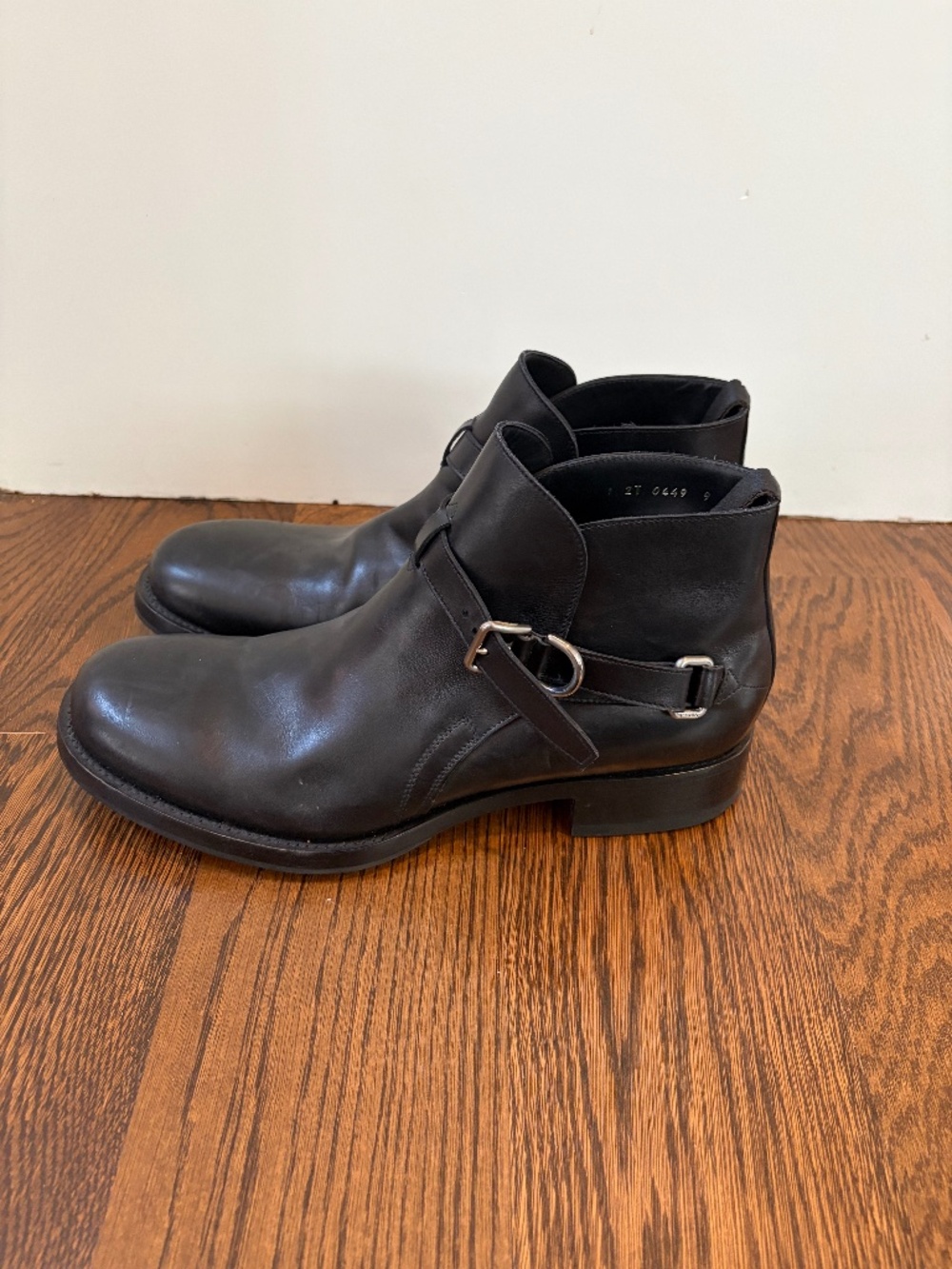 Prada men’s jodhpur boots black leather size 9 buckle y2k